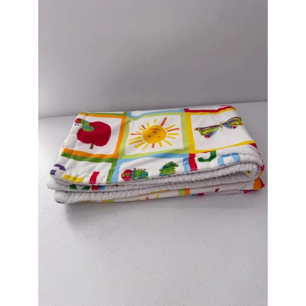 World of Eric Carle Very Hungry Caterpillar Baby Blanket Sherpa Fleece 30x40 ABC